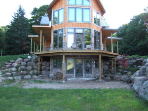 View of farmhouse from backyard