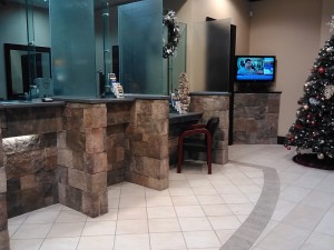 A warm and Inviting atmosphere created with cultured stone veneer