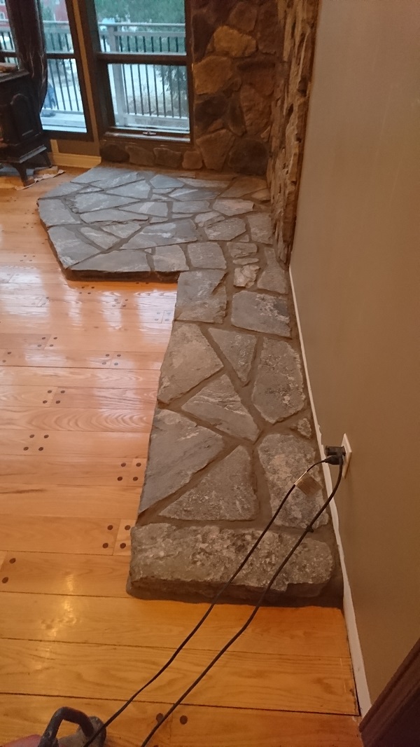 Granite hearth base. Granite hearth base.