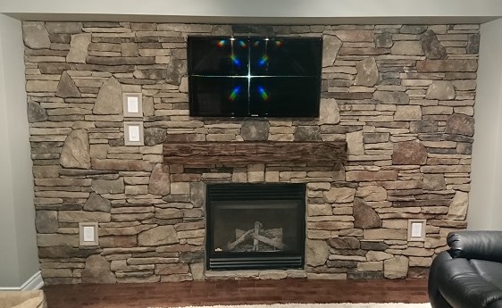 Cultured stone accent wall