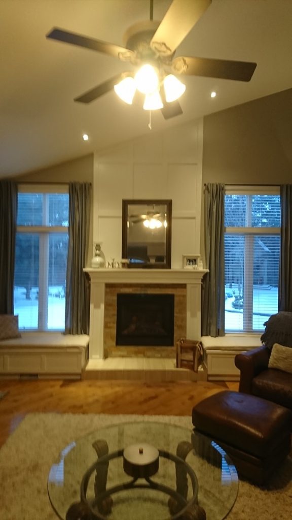  Living Room Fireplace before stone makeover