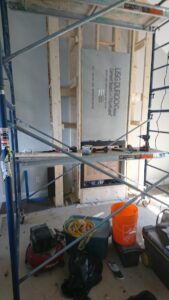 2 x 6 framing for tall fireplaces.