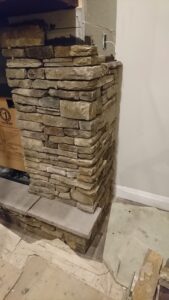 Dry stack ledge stone with darkened grout